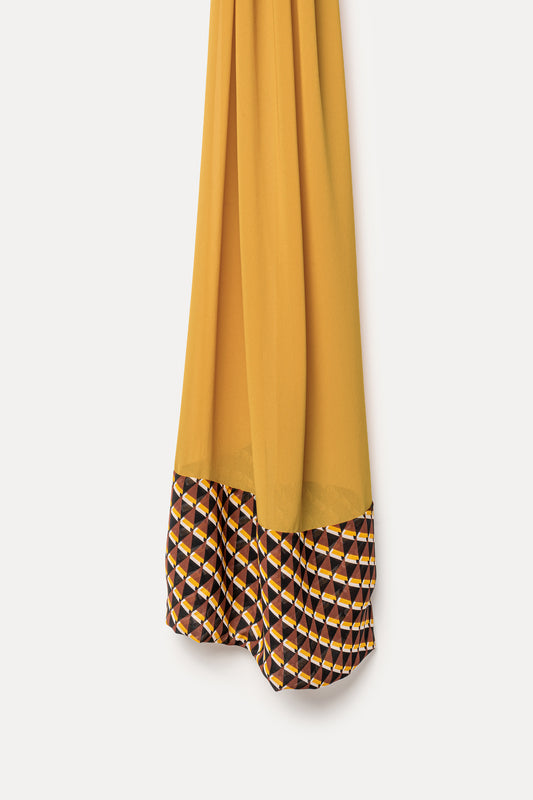 Print-Edge Hijab - Gold