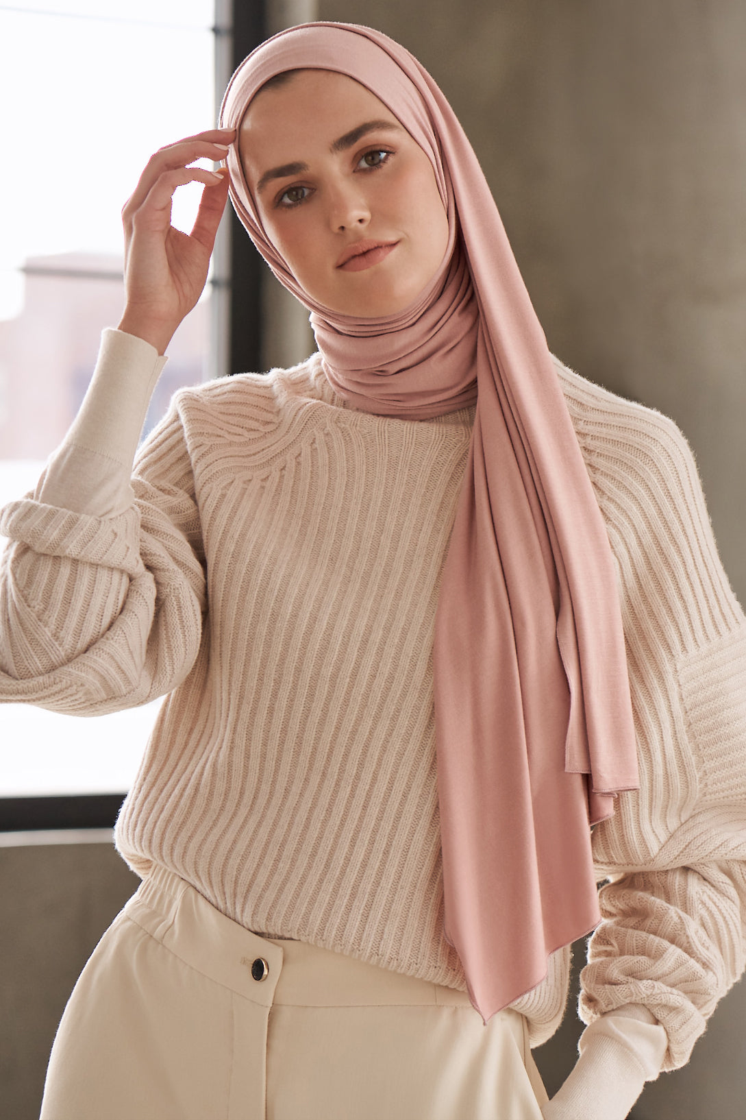 Premium Jersey Hijab - Blush