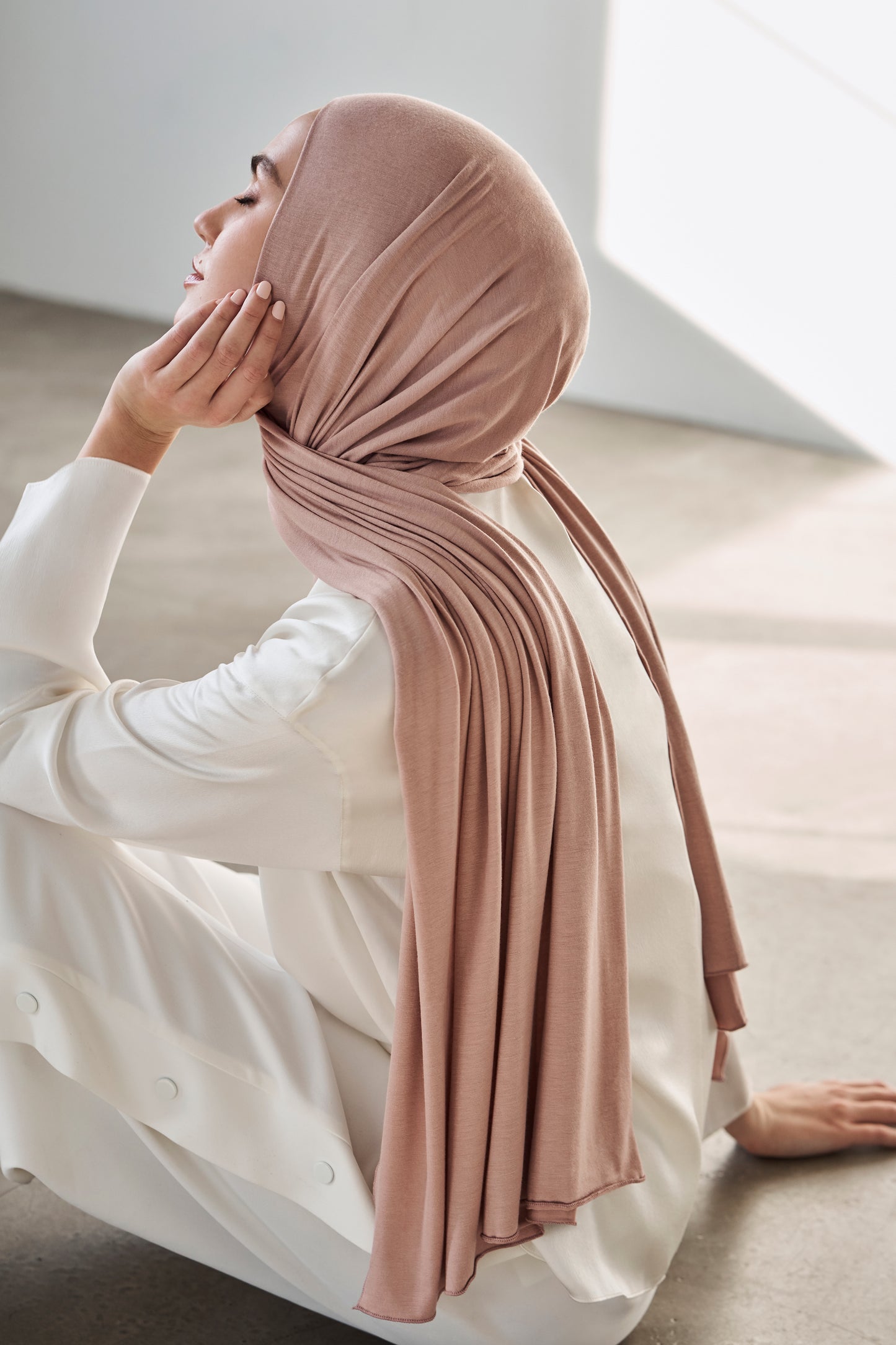 Premium Jersey Hijab - Light Mink