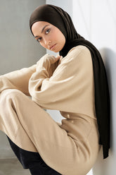 Premium Jersey Hijab - Faded Black
