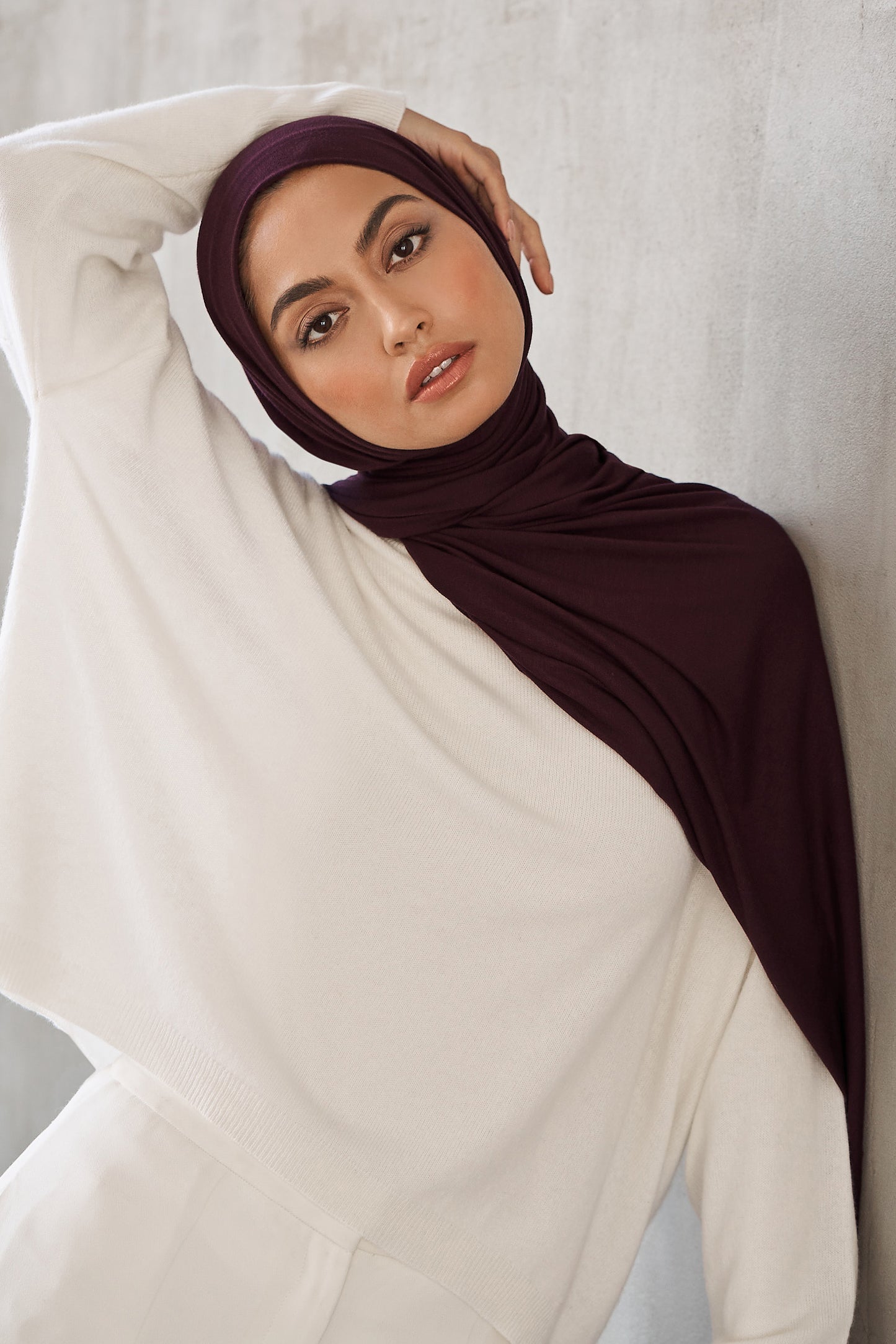 Premium Jersey Hijab - Deep Fig