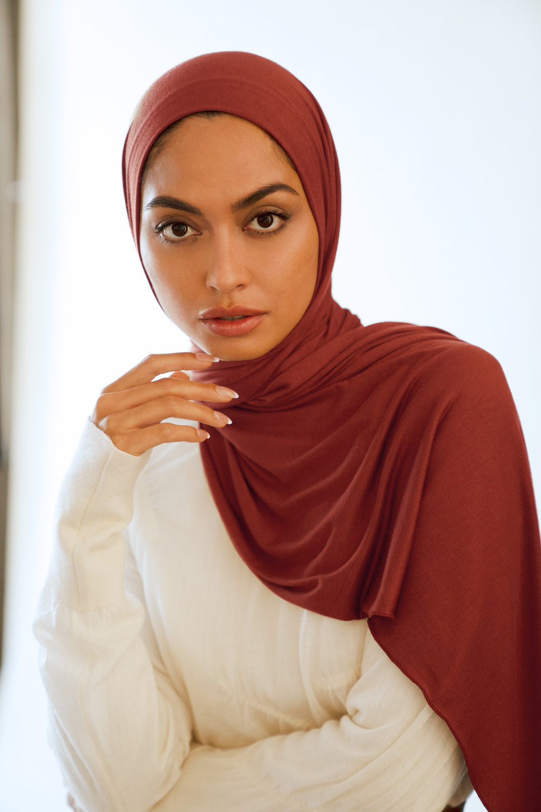 Premium Jersey Hijab - Terracotta - Rectangle 65 x 27 / Terracotta / Jersey