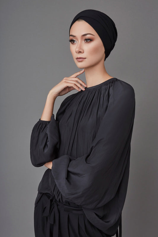 Criss–Cross Underscarf - Black (Original Pleat Back)