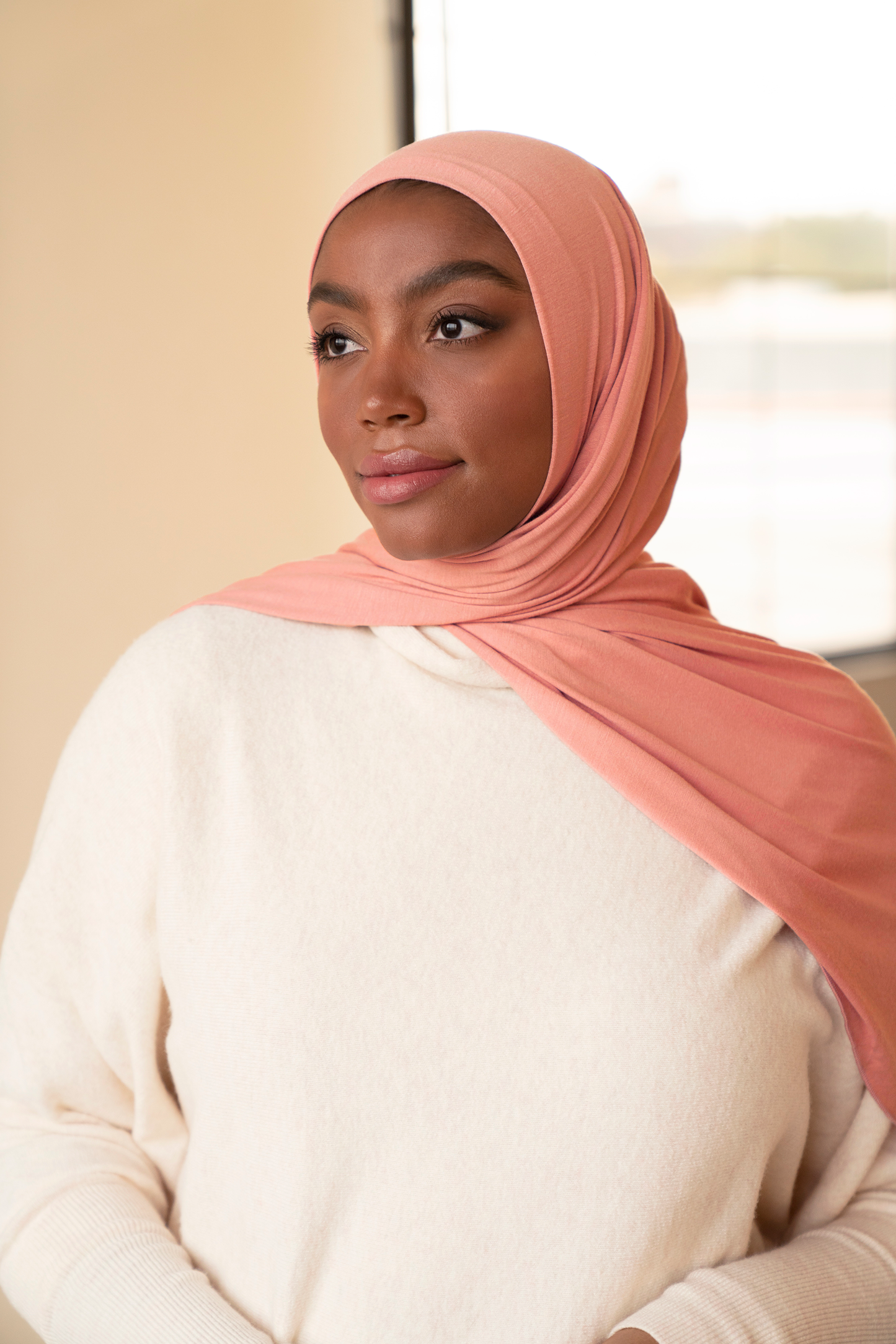 Premium Jersey Hijab - Grapefruit