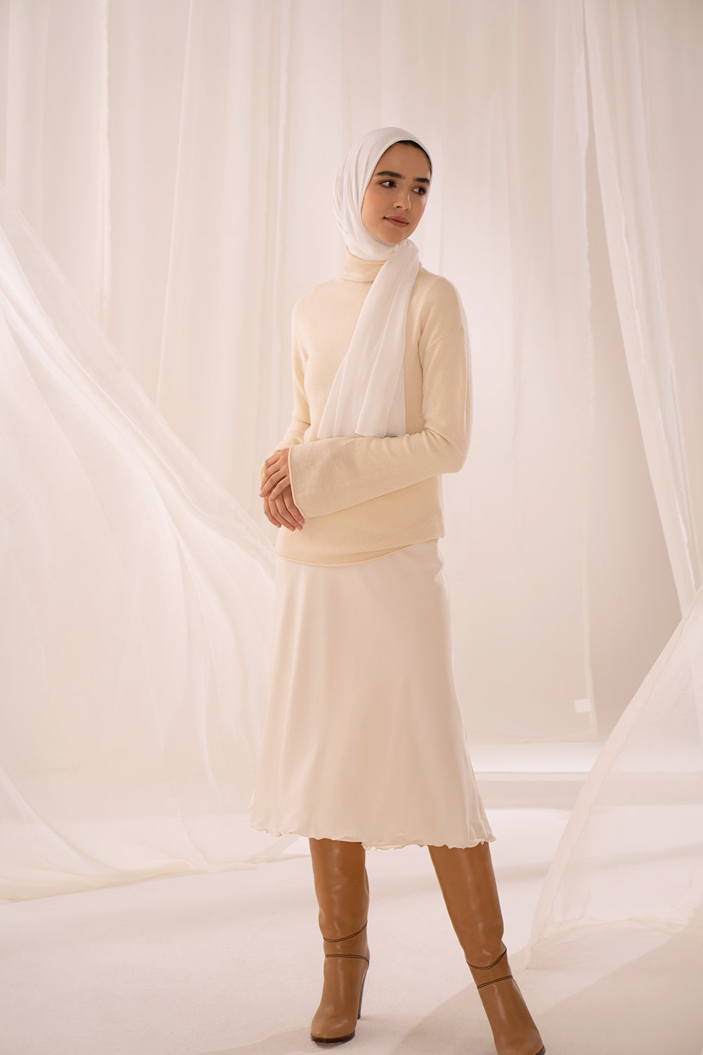 Recycled Chiffon Hijab - Ivory