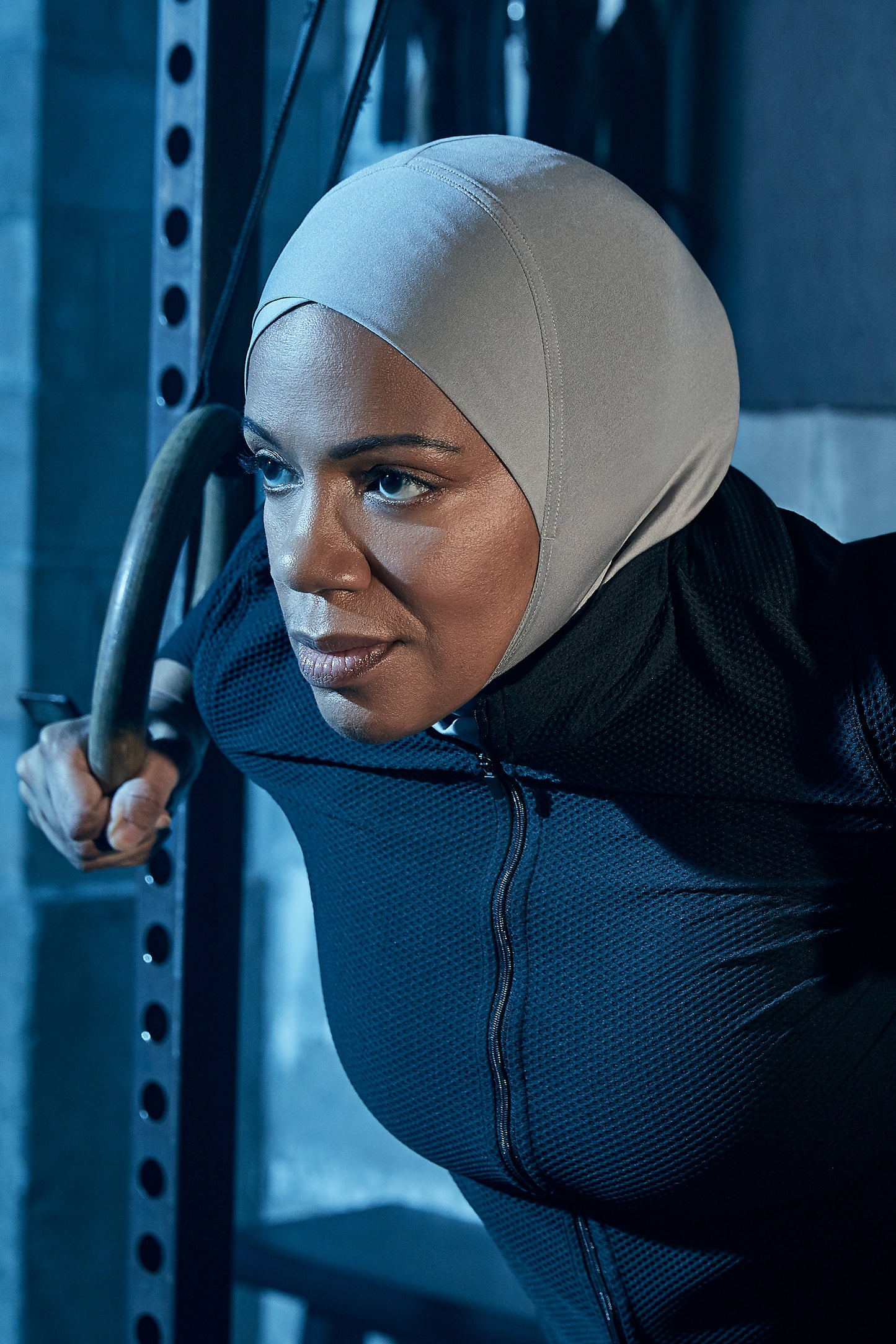 Criss–Cross Sport Hijab - Smoke