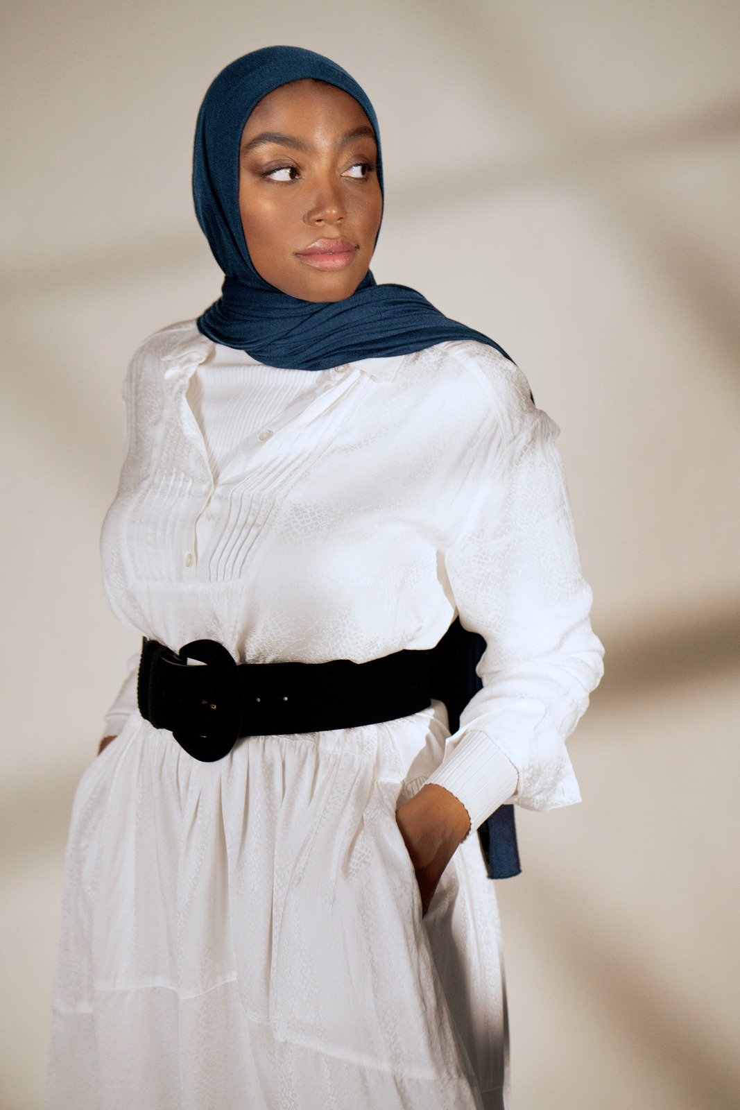Premium Jersey Hijab - Marine Blue