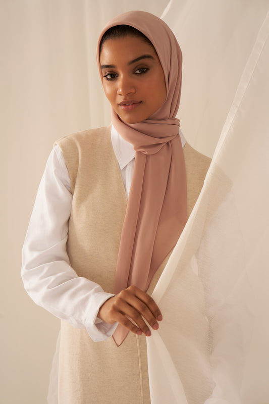 Recycled Chiffon Hijab - Rosewood