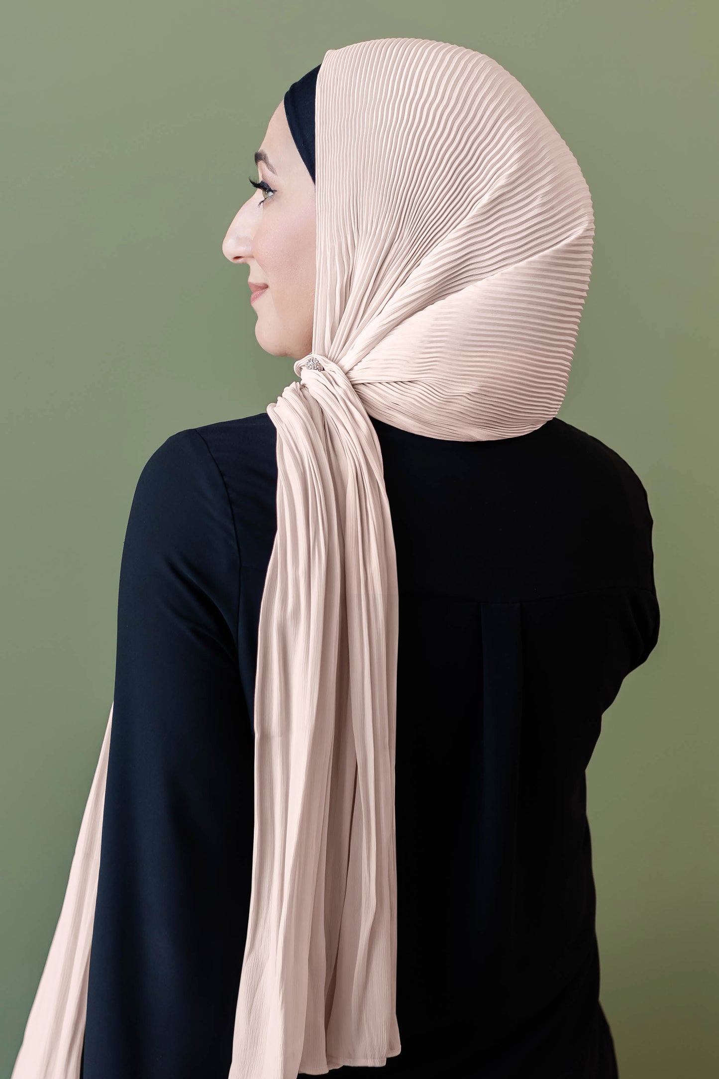 Cascade Pleat Hijab - Cashmere