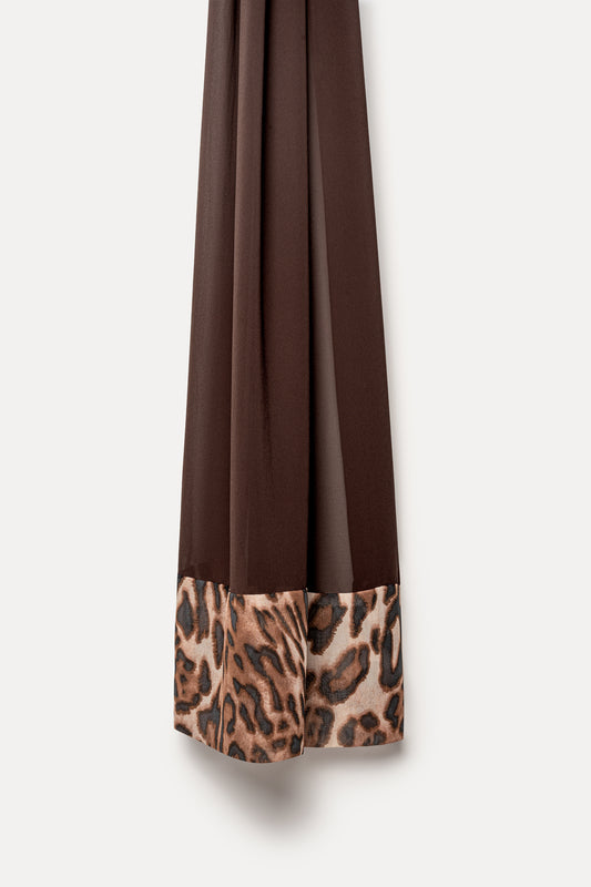 Print-Edge Hijab - Espresso