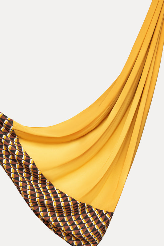 Print-Edge Hijab - Gold