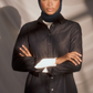 Bamboo Woven Hijab - Midnight Slate