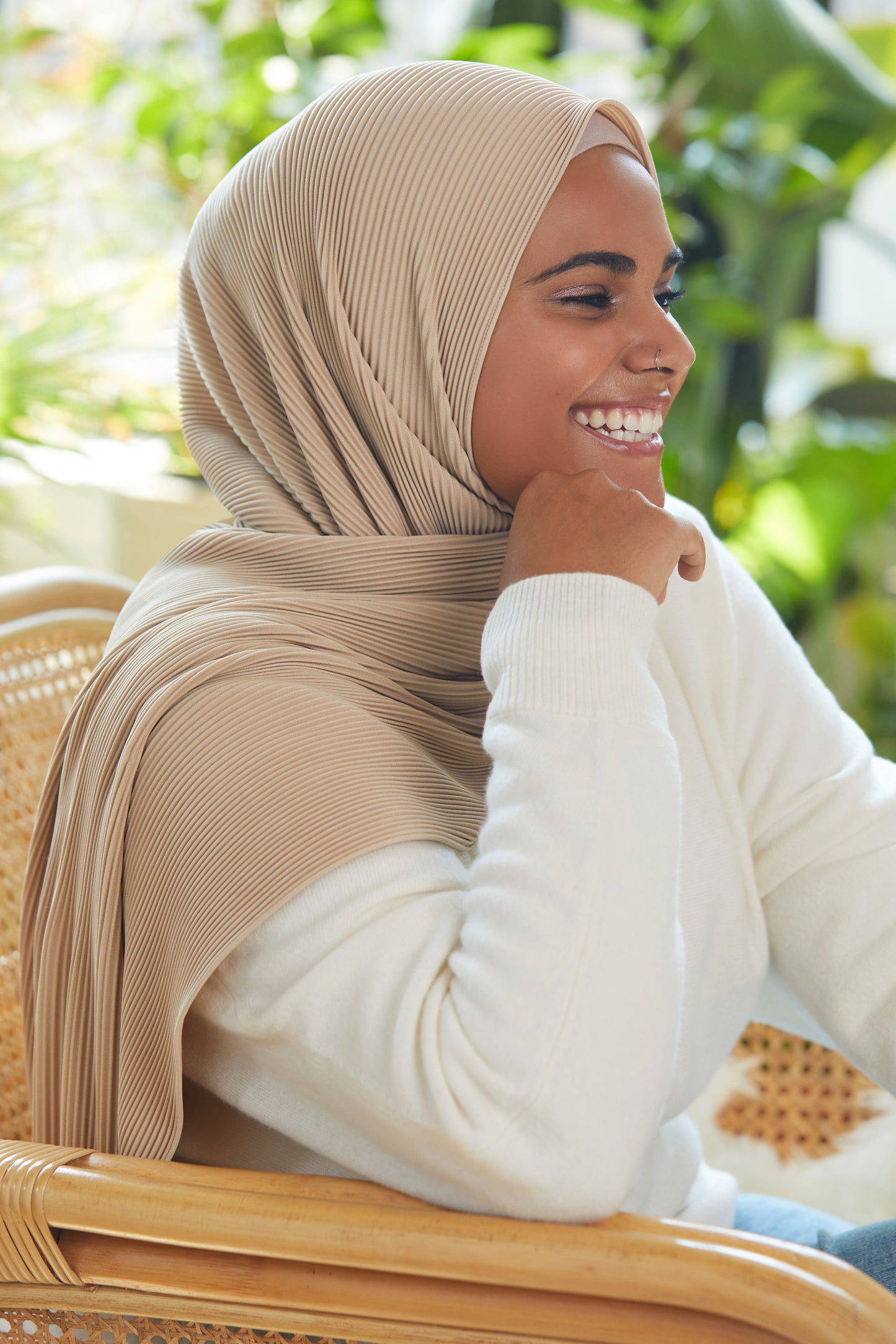 Fine Pleat Hijab - Latte – Haute Hijab