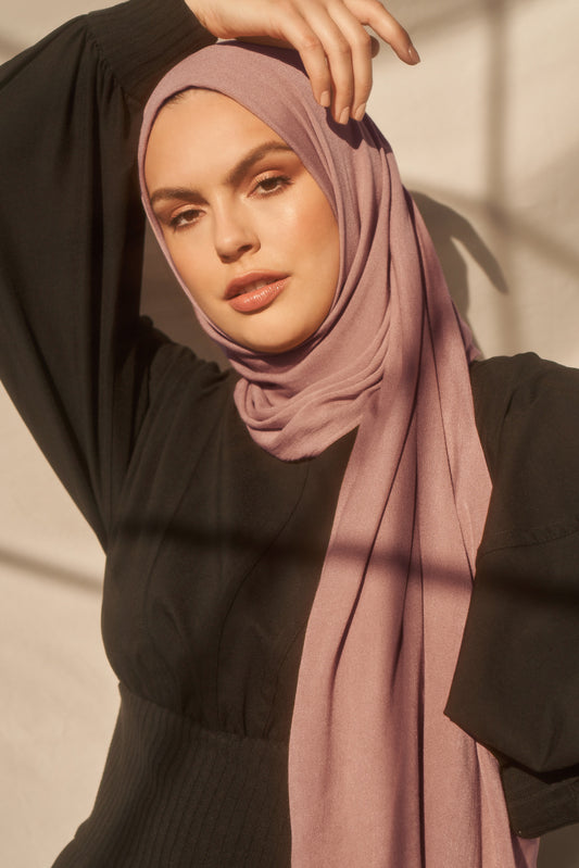 Bamboo Woven Hijab - Rose Quartz