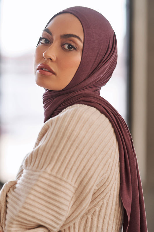 Premium Jersey Hijab - Rose Brown