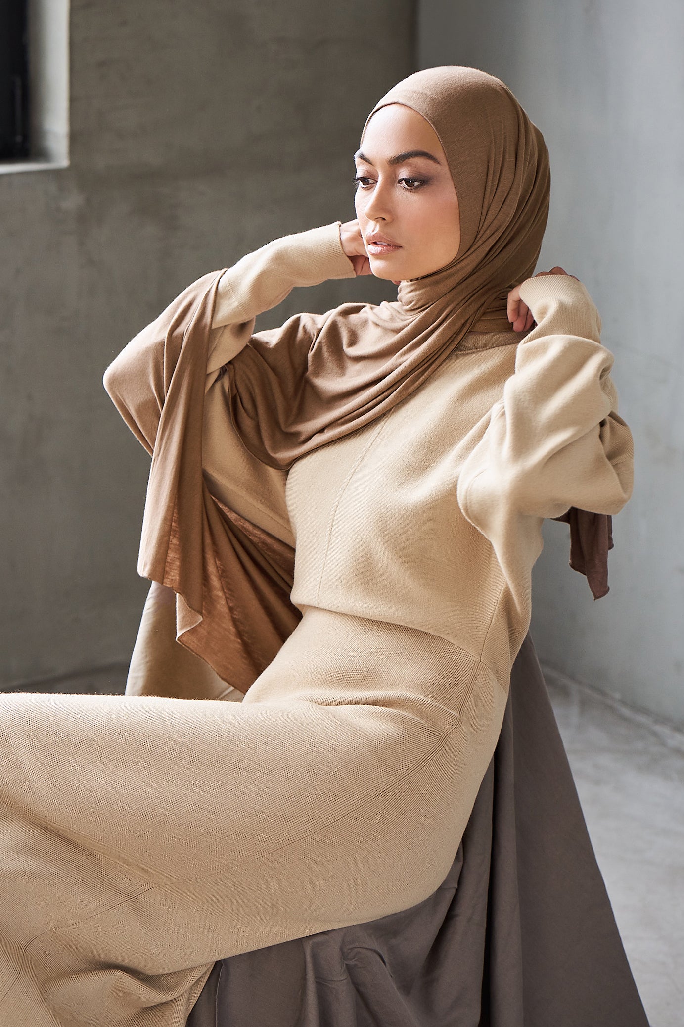 Premium Jersey Hijab - Mocha