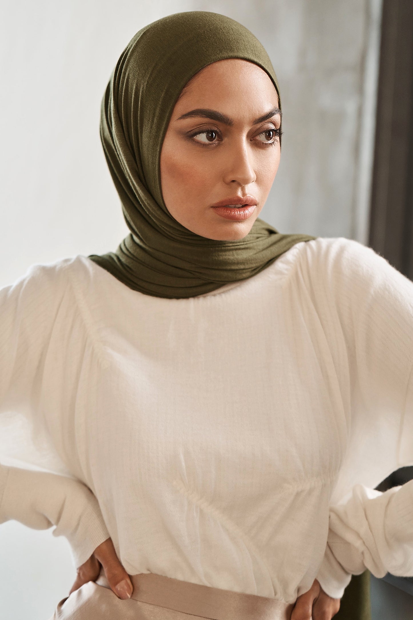 Premium Jersey Hijab - Dark Olive