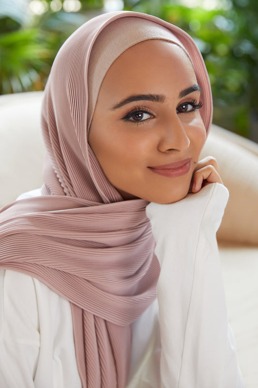 Fine Pleat Hijab - Tea Rose