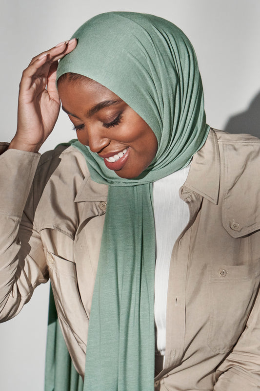 Premium Jersey Hijab - Sage