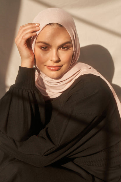 Bamboo Woven Hijab - Blush