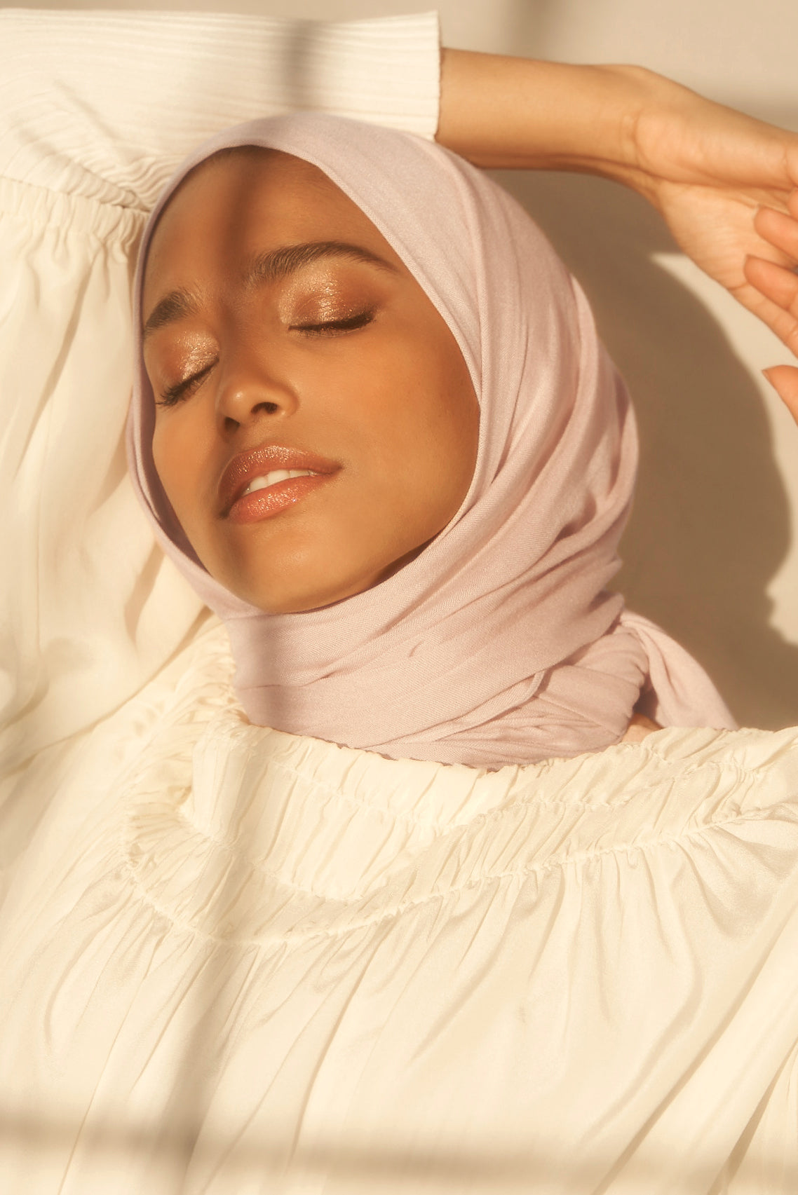 Bamboo Woven Hijab - Blush