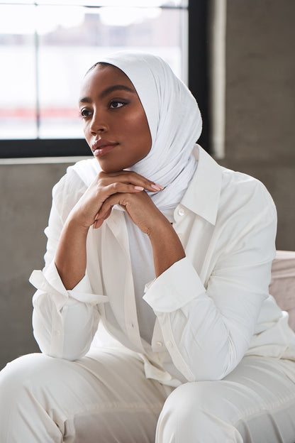 Premium Jersey Hijab - White