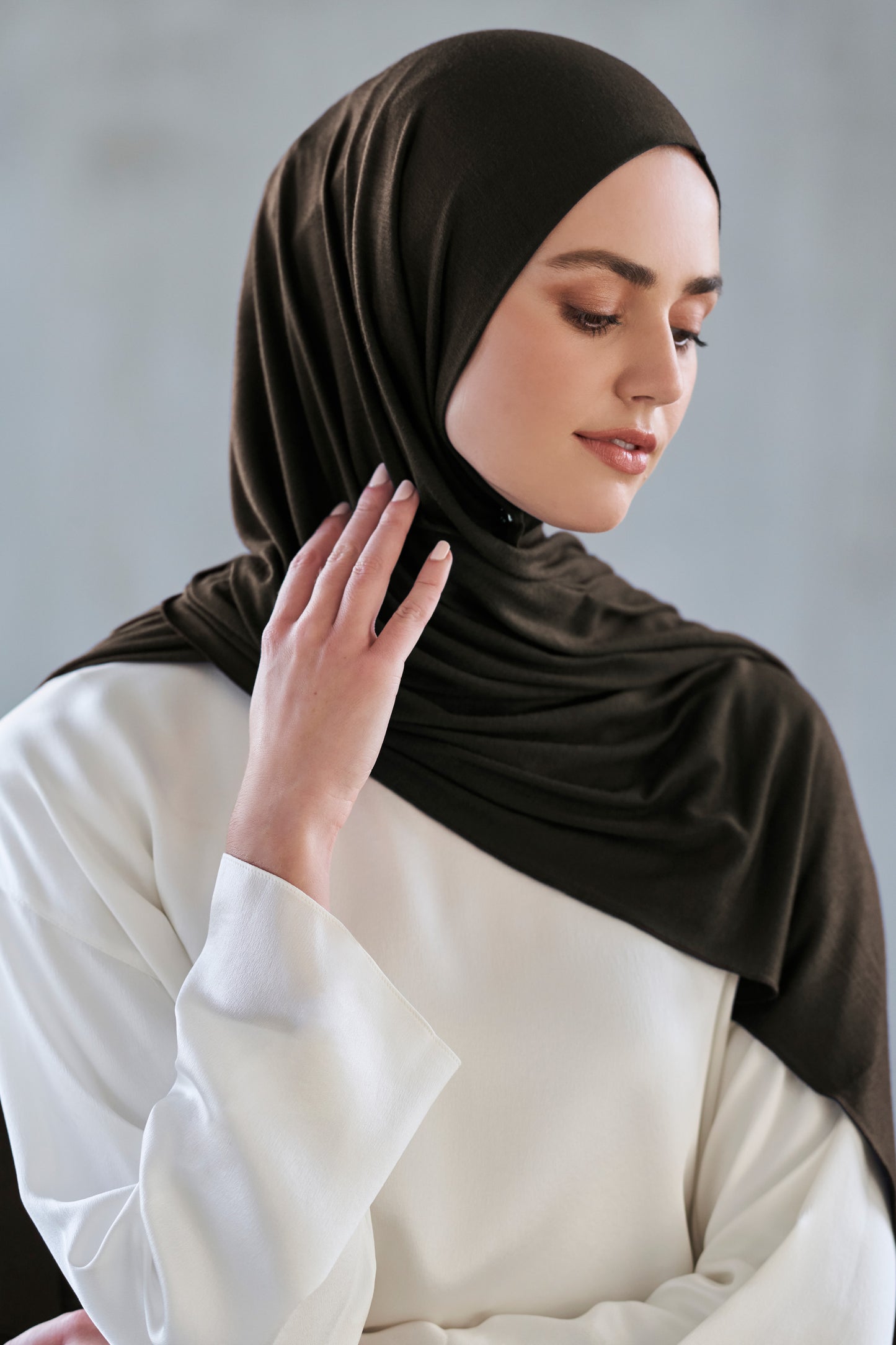 Premium Jersey Hijab - Faded Black