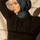 Bamboo Woven Hijab - Faded Black