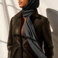 Bamboo Woven Hijab - Faded Black