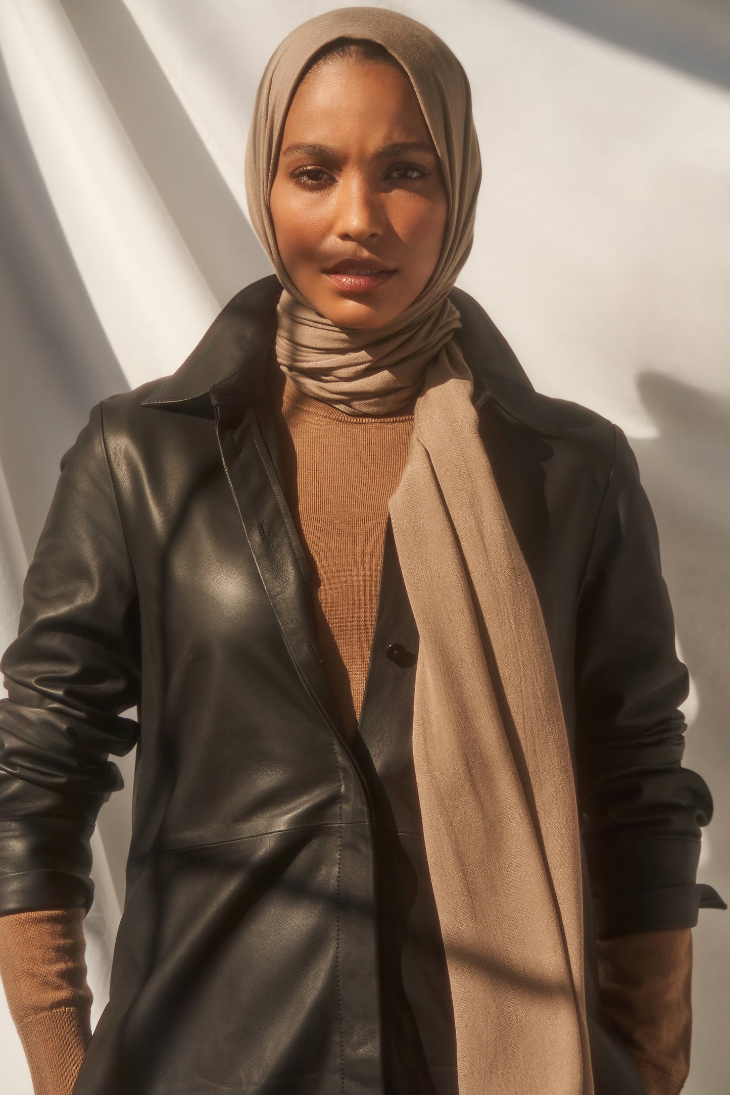 Bamboo Woven Hijab - Fawn