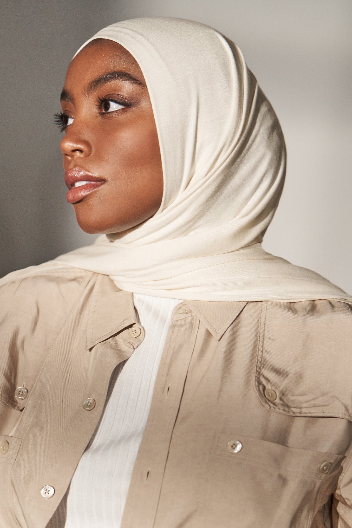 Premium Jersey Hijab - Ivory