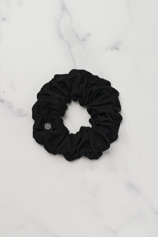 Small Bamboo Jersey Scrunchie – Black