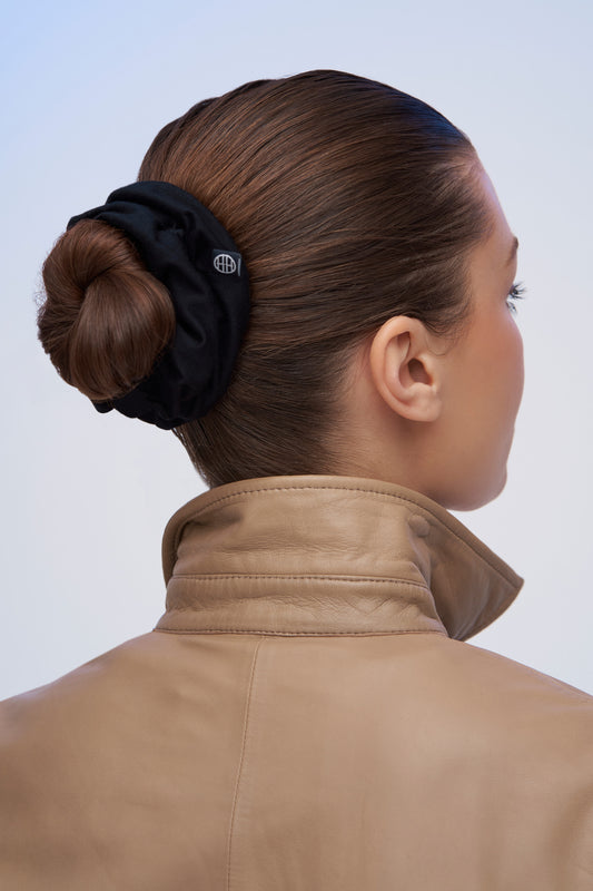 Small Bamboo Jersey Scrunchie – Black