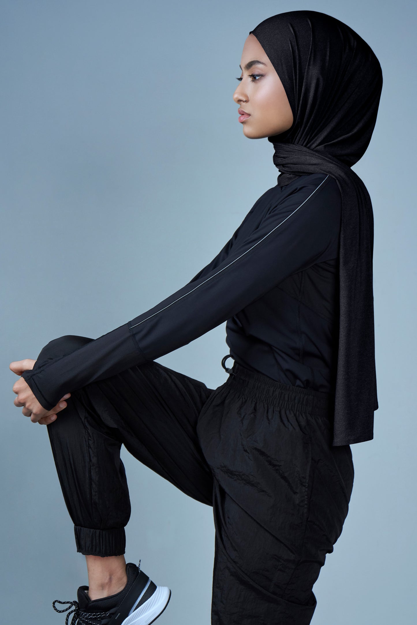 Tech Sport Hijab Set - Shadow Black