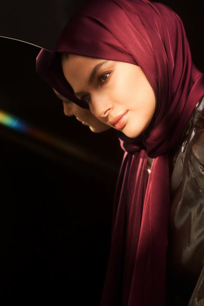 Perfect Satin Hijab - Bordeaux