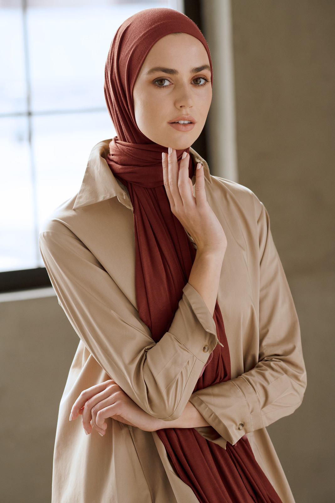 Premium Jersey Hijab - Terracotta