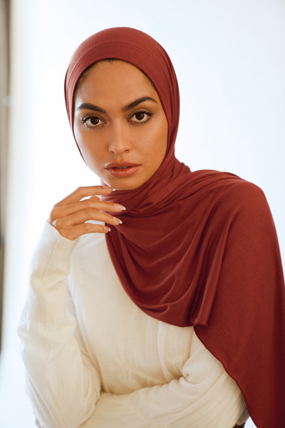 Premium Jersey Hijab - Terracotta