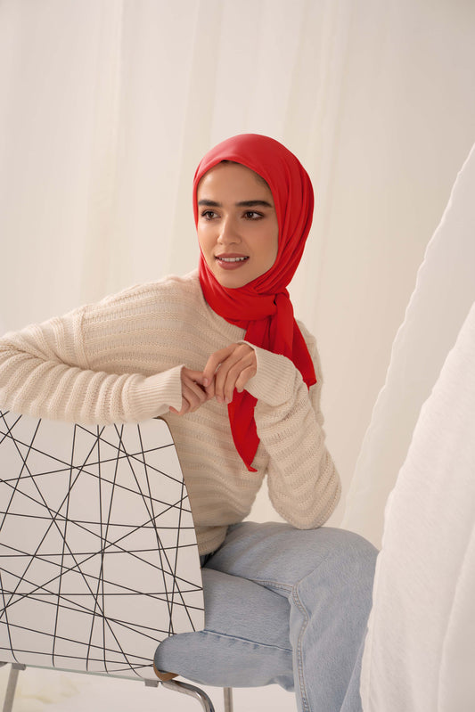 Everyday Chiffon Hijab - Cherry