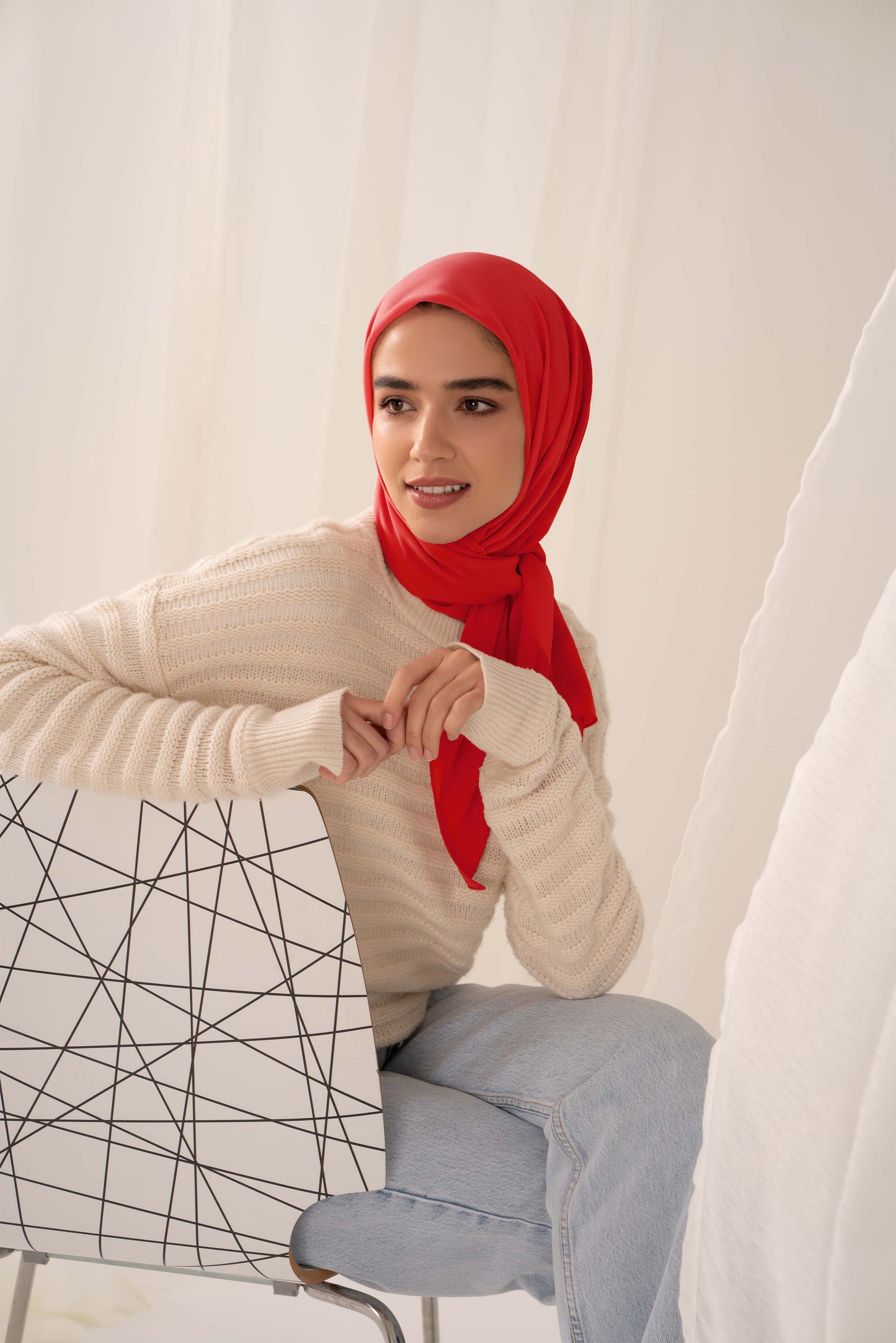 Everyday Chiffon Hijab - Cherry