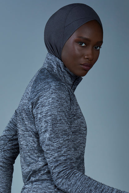 Criss–Cross Sport Hijab - Carbon