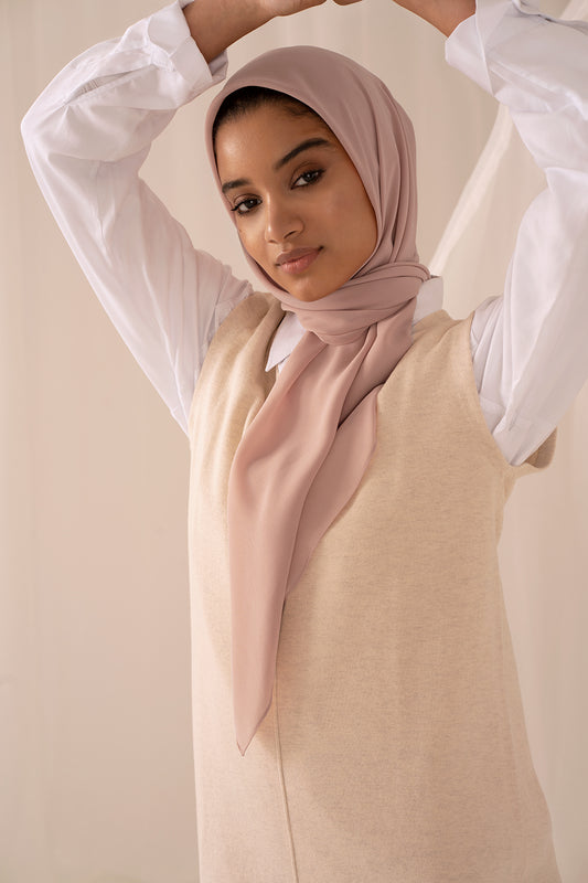 Recycled Chiffon Hijab - Dusty Mauve