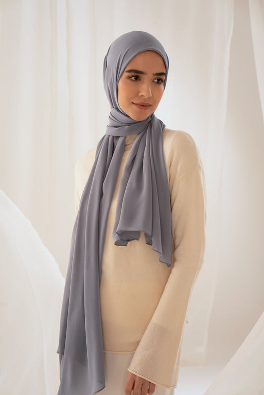 Recycled Chiffon Hijab - Graphite