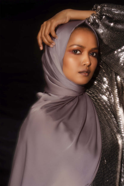 Perfect Satin Hijab - Deep Lavender
