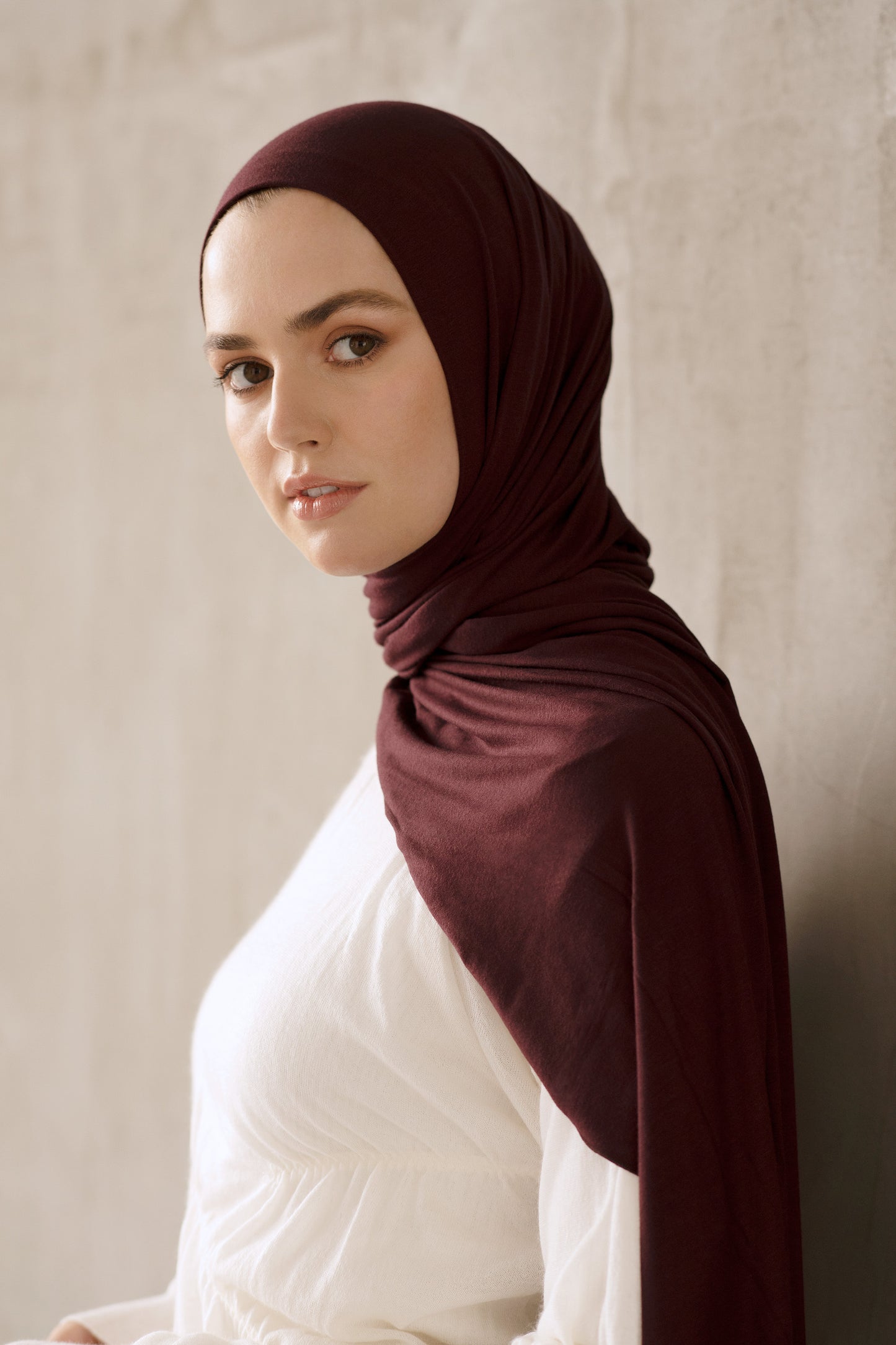 Premium Jersey Hijab - Mahogany