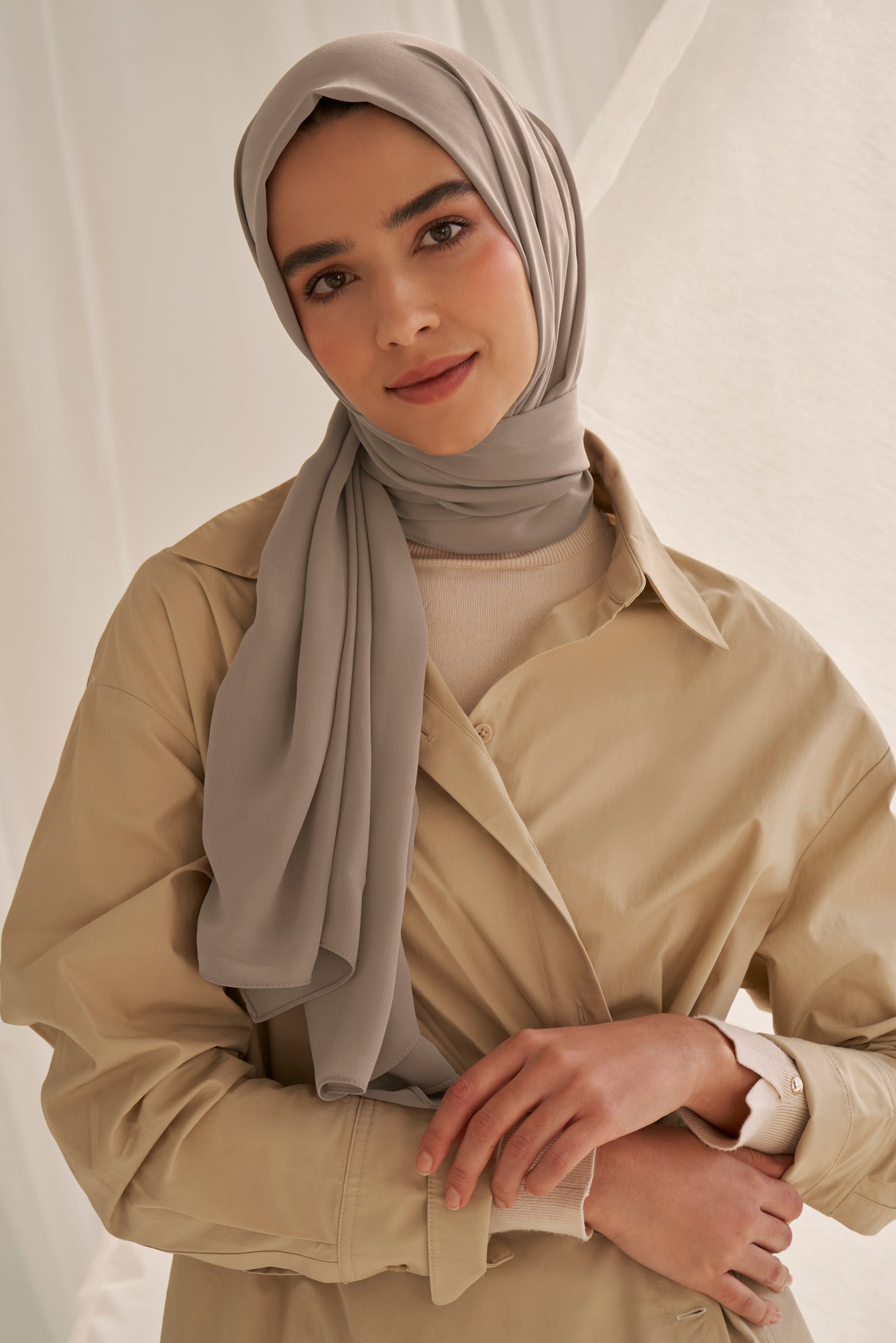 Linen Printed Scarf - Black - SuZain Hijabs