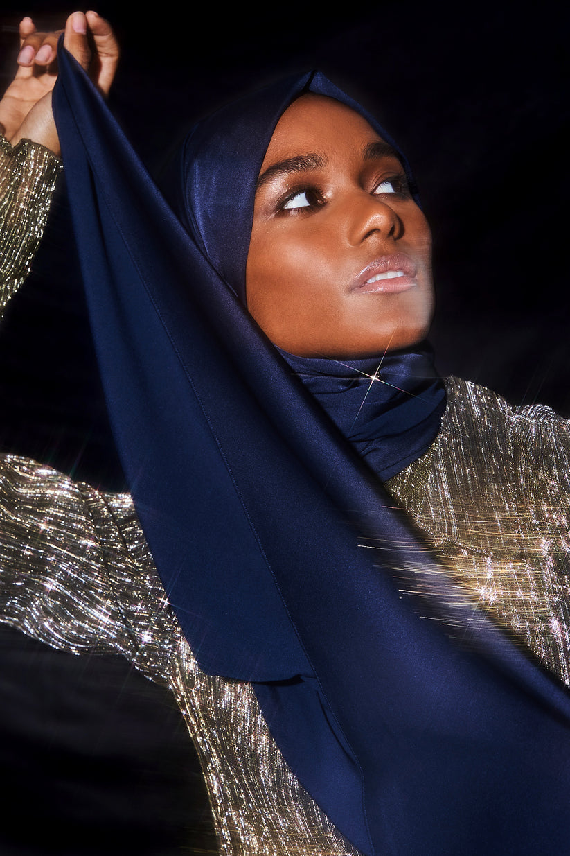 Perfect Satin Hijab - Navy – Haute Hijab