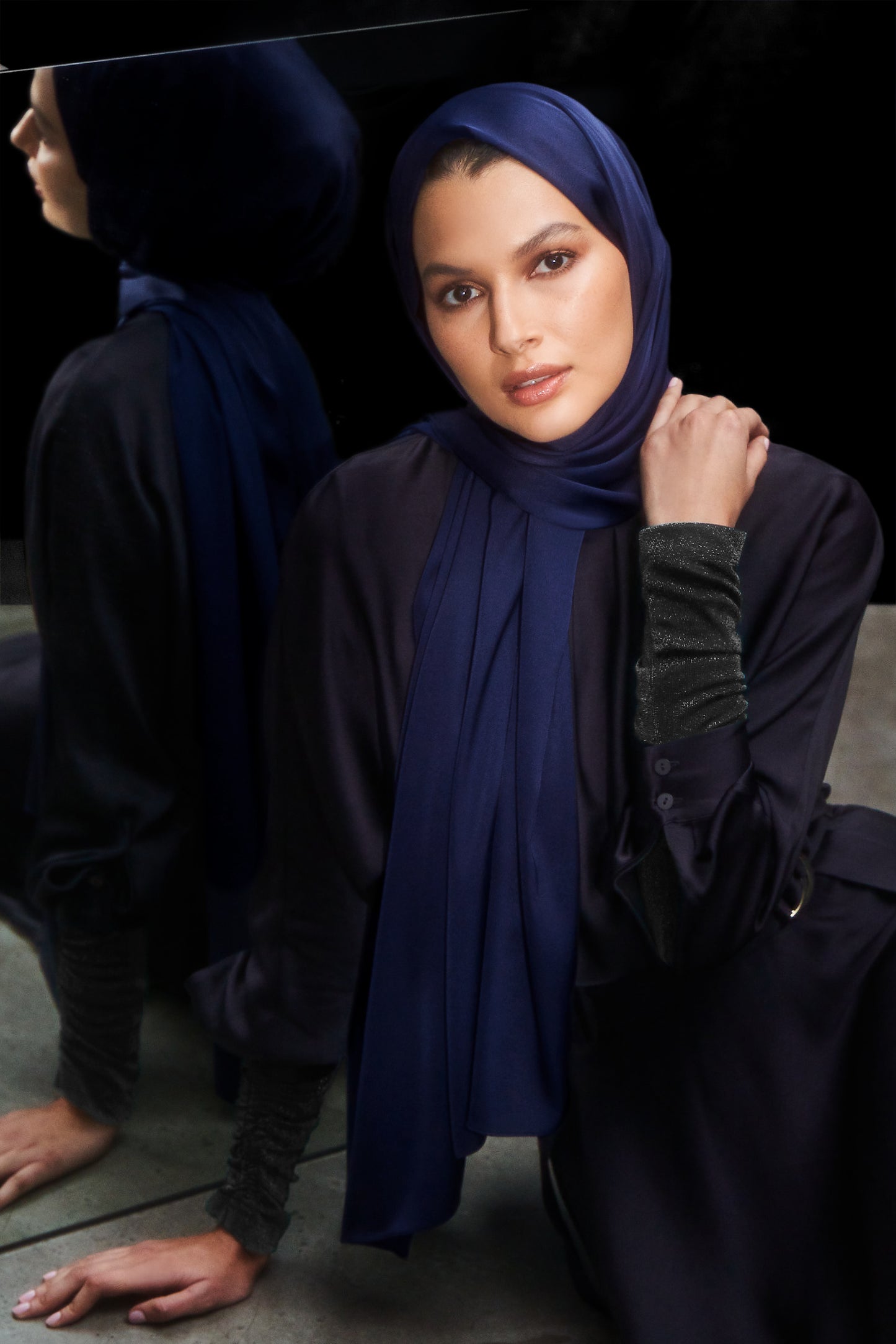 Perfect Satin Hijab - Navy