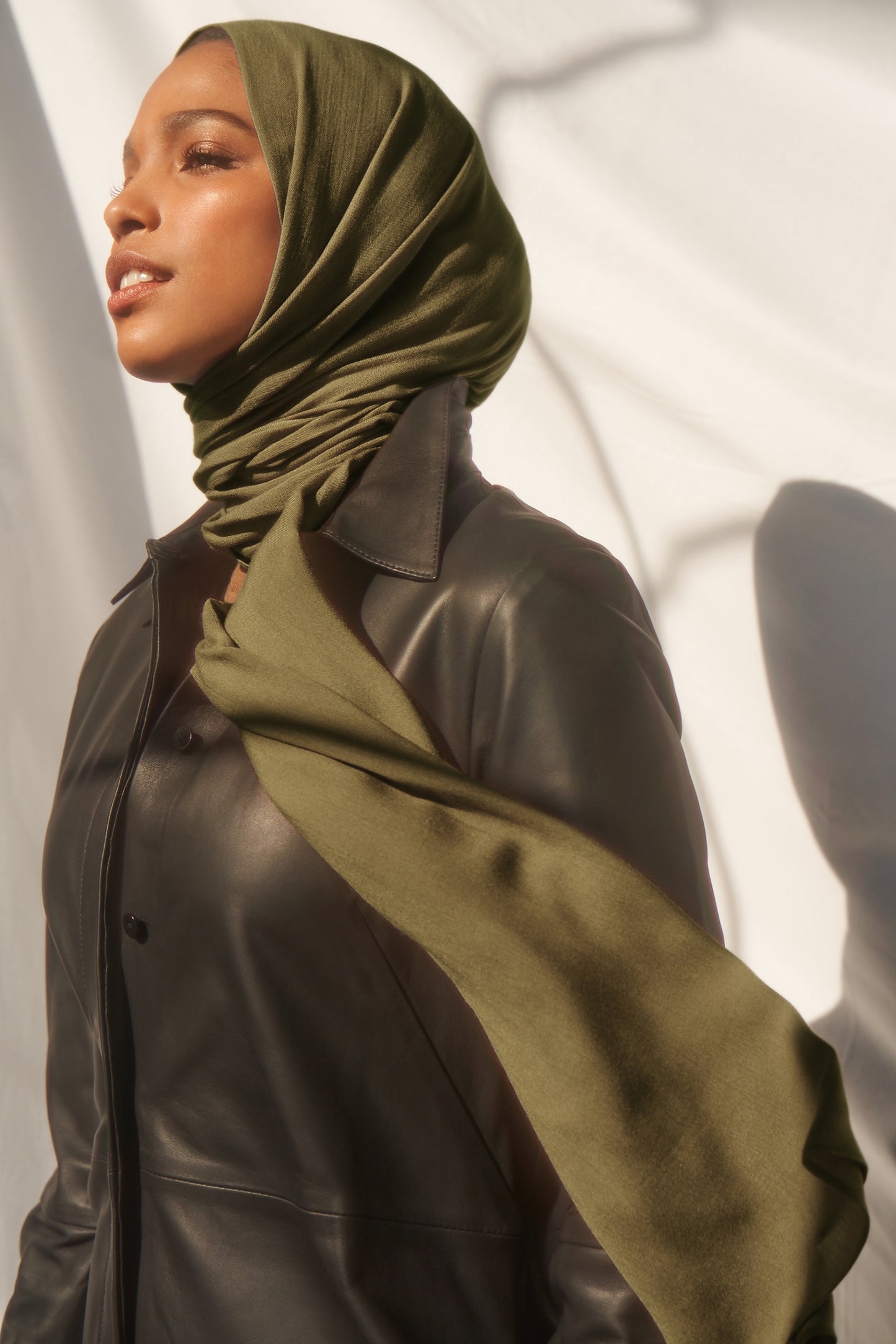 Bamboo Woven Hijab - Olive