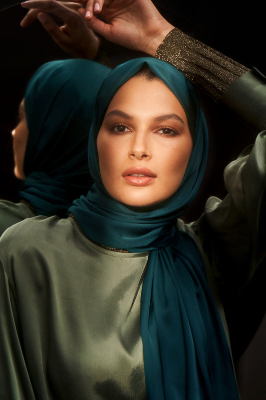 Perfect Satin Hijab - Evergreen