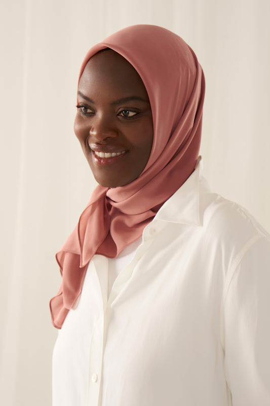 Recycled Chiffon Hijab - Adobe Rose